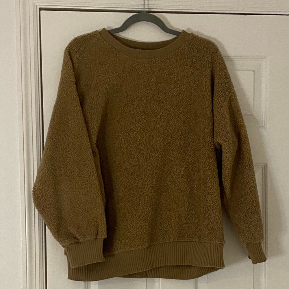 Target A New Day Teddy Fuzzy Sweater in Tan Camel Size Large